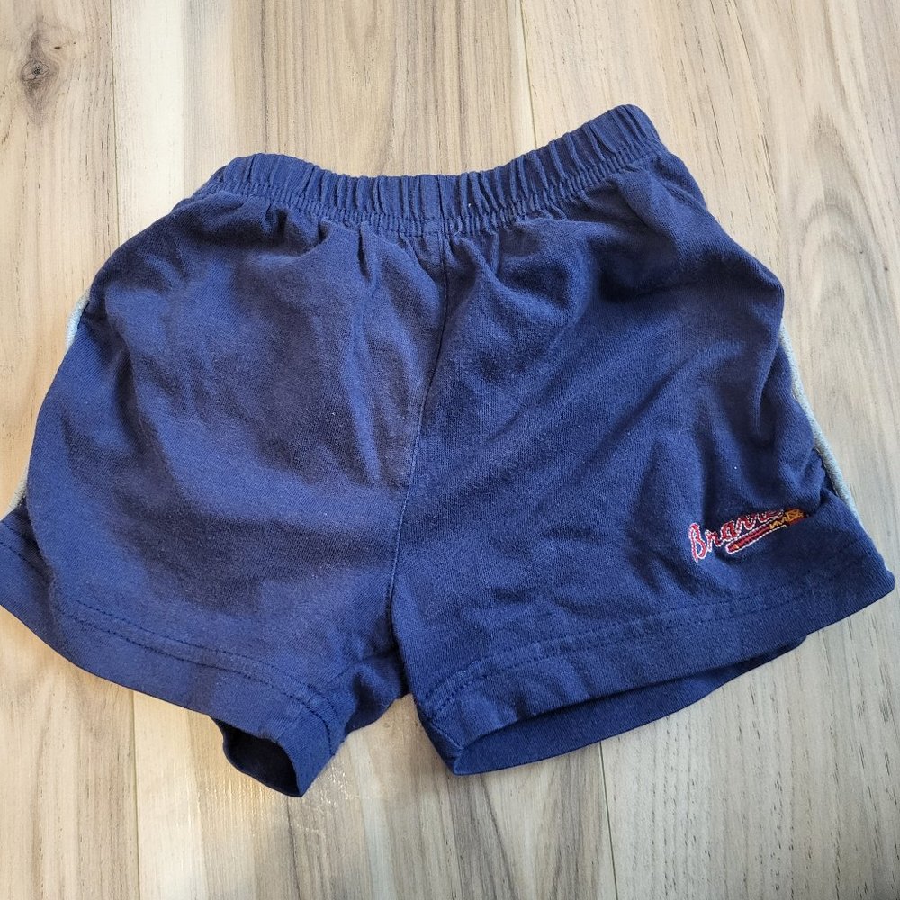 🌟$1 Bundled / Navy Blue Braves 18-Month Shorts - Perfect for Your Little Sports